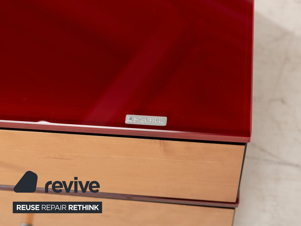 Spectral Holz Sideboard Rot Braun Schwarz Lowboard – Bild 10