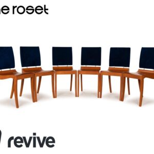 6er Garnitur ligne roset Finn Holz Stuhl Blau