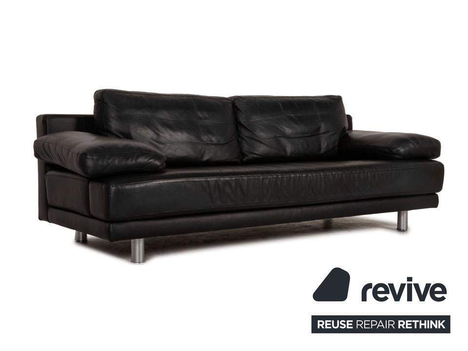 Rolf Benz 355 Leder Dreisitzer Schwarz Sofa Couch ✨ – Bild 7