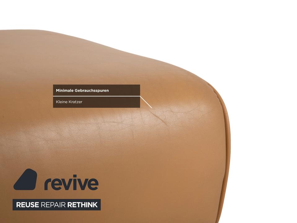 Rolf Benz 6300 Leder Hocker Braun Beige Sand Camel – Bild 6