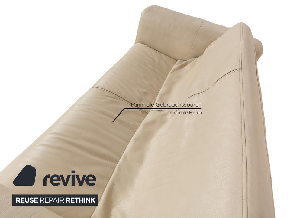 Rolf Benz 6800 Leder Zweisitzer Creme Sofa Couch – Bild 4