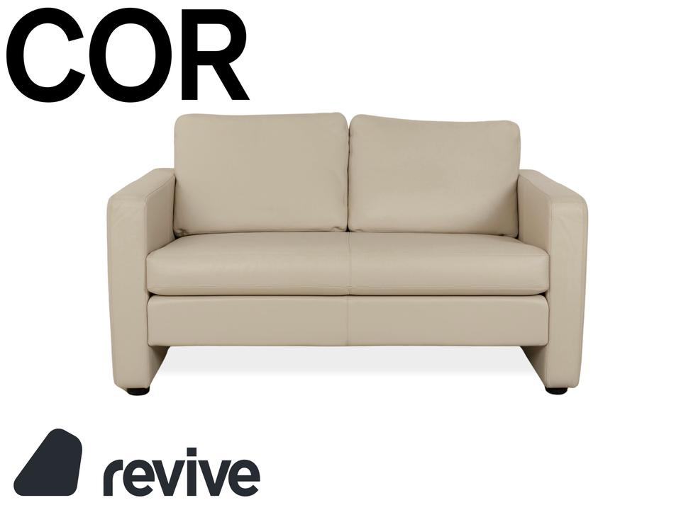 Cor Conseta Leder Zweisitzer Creme Greige Sofa Couch