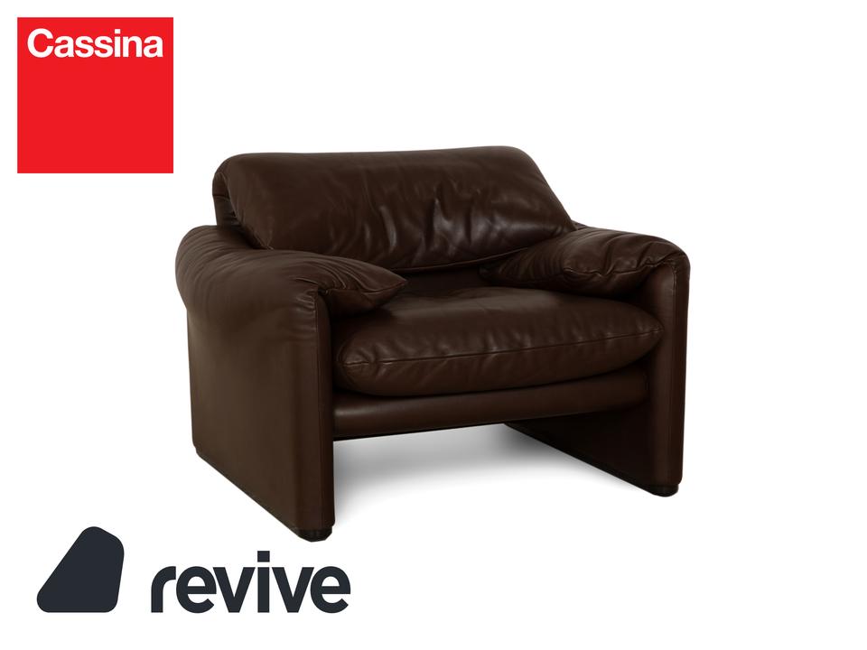 Cassina Maralunga Leder Sessel Braun Kastanie manuelle Funktion