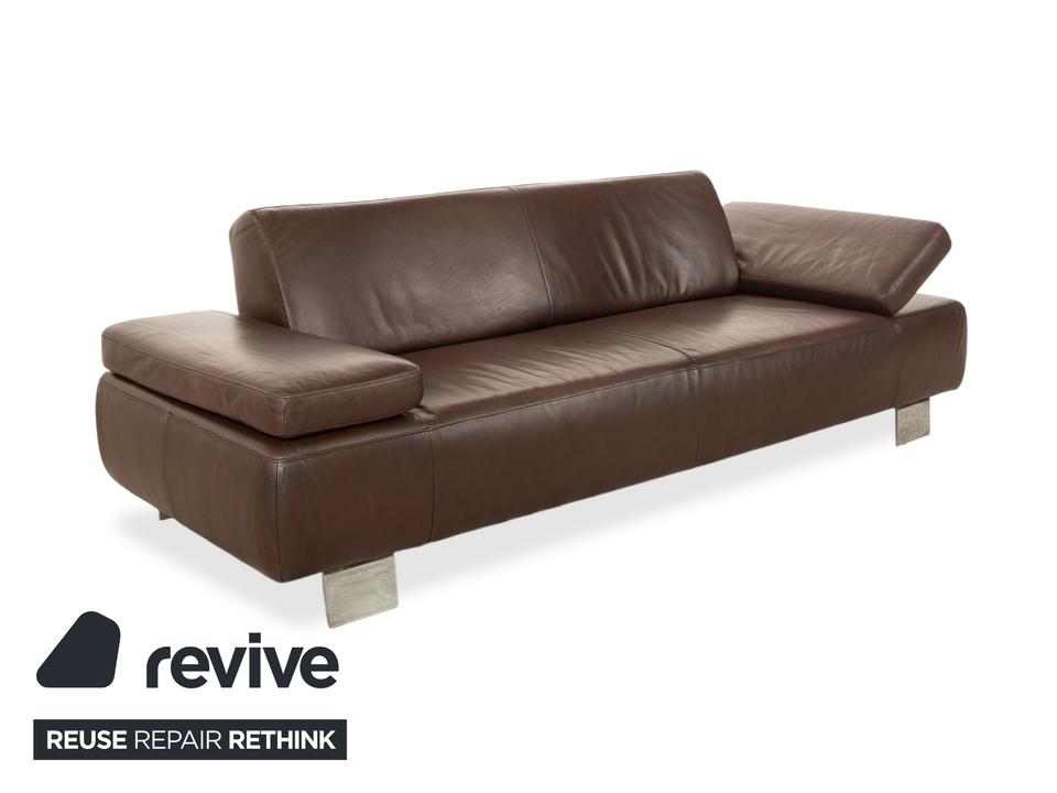 Willi Schillig Taboo Leder Dreisitzer Braun manuelle Funktion – Bild 4