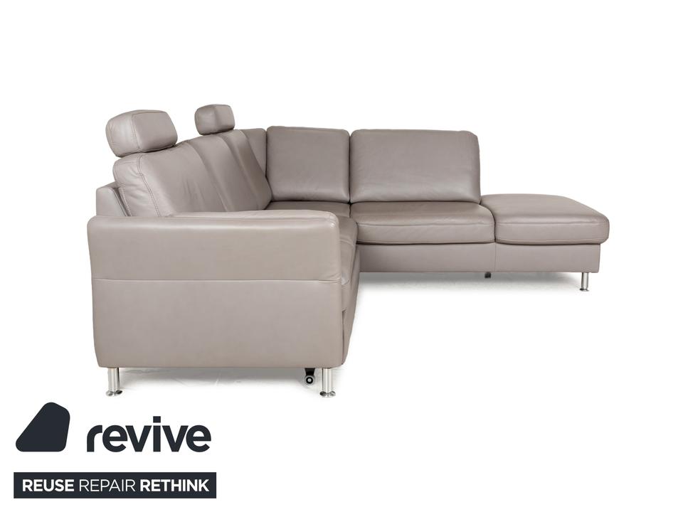 Polipol Polinova Leder Ecksofa Grau manuelle Funktion Sofa Couch – Bild 11