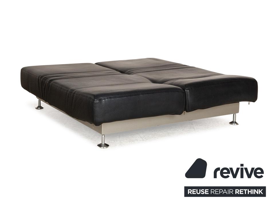 Edra Damier Leder Zweisitzer Schwarz manuelle Funktion Sofa Couch – Bild 8