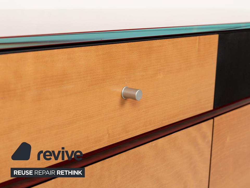 Spectral Holz Sideboard Rot Braun Schwarz Lowboard – Bild 5