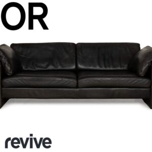 Cor Conseta Leder Dreisitzer Schwarz Sofa Couch