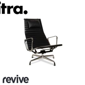 Vitra EA 124 Leder Sessel Schwarz Wippfunktion
