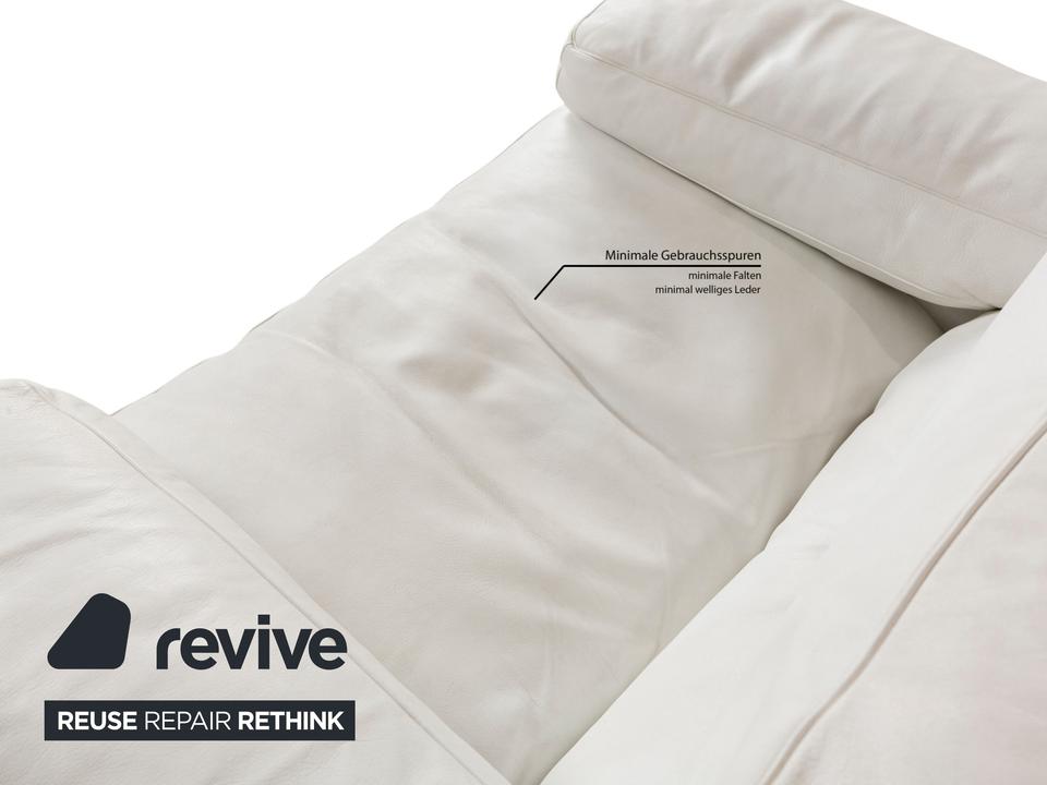 Poltrona Frau Petronio Leder Sofa Garnitur Weiß Sofa Couch – Bild 7