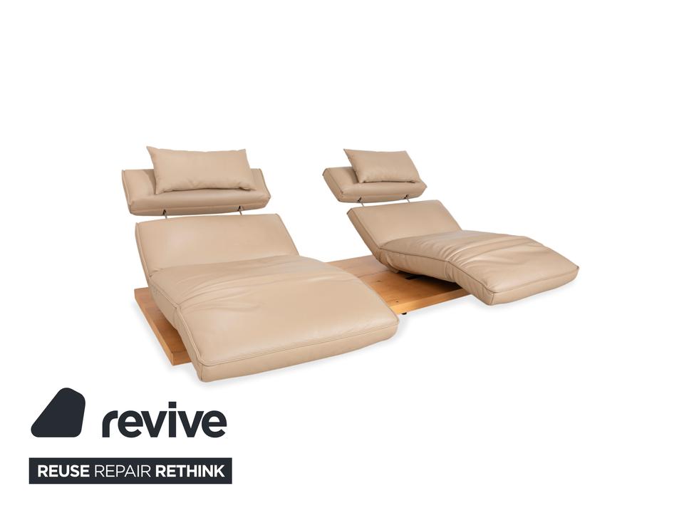 Koinor Free Motion Etino 2 Leder Holz Zweisitzer Beige – Bild 7