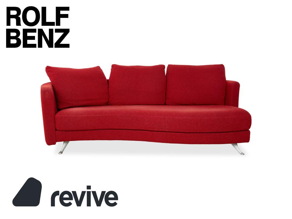 Rolf Benz 2500 Stoff Dreisitzer Rot Sofa Couch