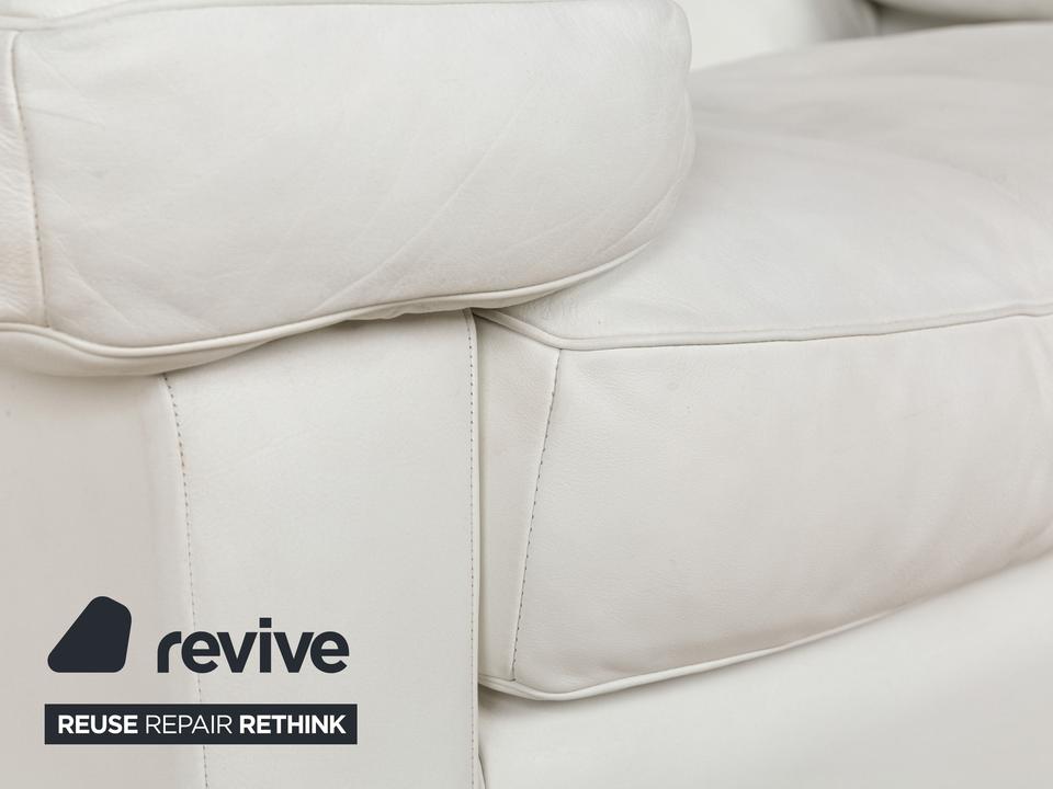 Poltrona Frau Petronio Leder Sofa Garnitur Weiß Sofa Couch – Bild 6