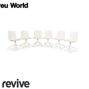 6er Garnitur Andreu World Kunststoff Stuhl Weiß Creme manuelle