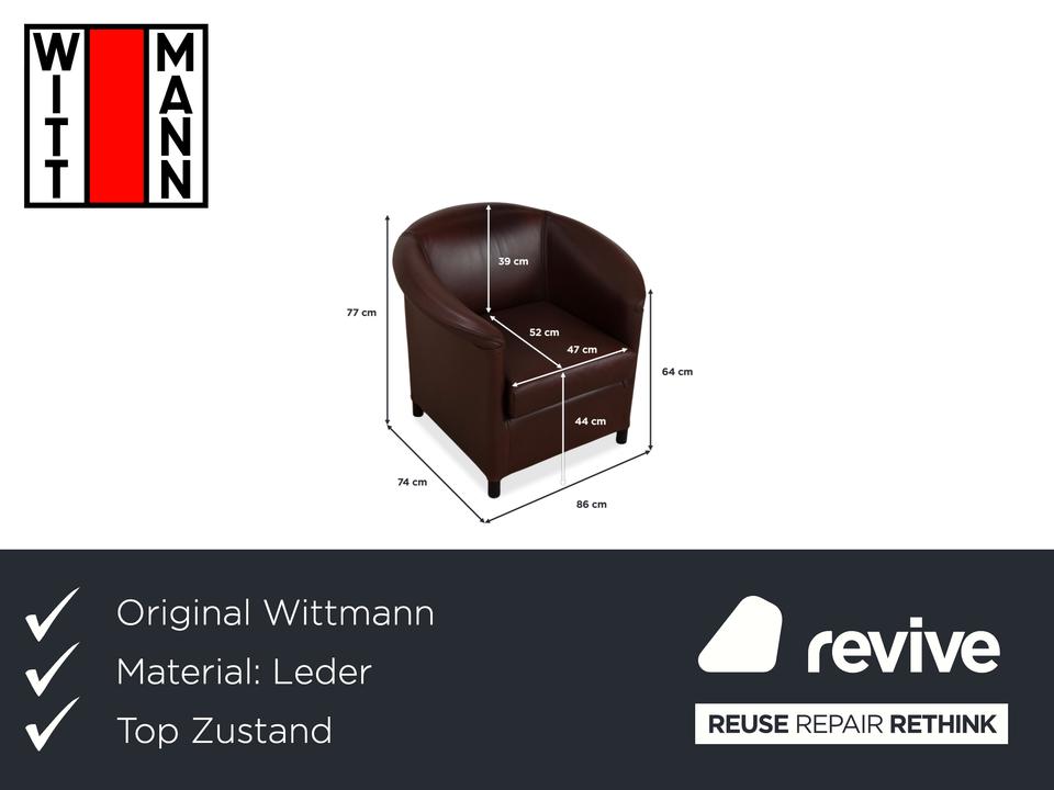 Wittmann Aura XL Leder Sessel Braun Rot – Bild 2