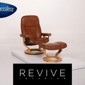 Stressless Consul Leder Sessel Cognac inkl. Hocker ✨