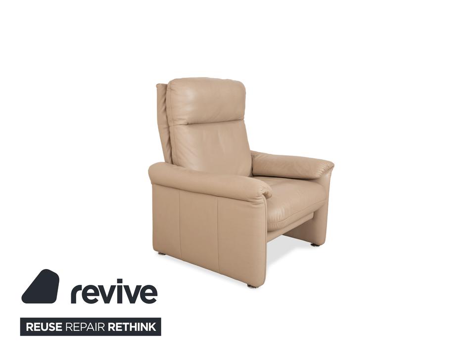 Willi Schillig Ergoline Leder Sessel Creme Beige manuelle – Bild 3