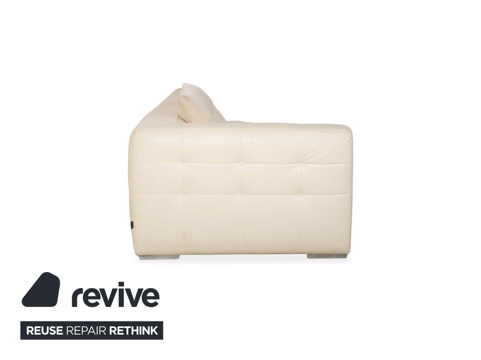 ligne roset Malhoun Leder Viersitzer Creme Sofa Couch – Bild 10