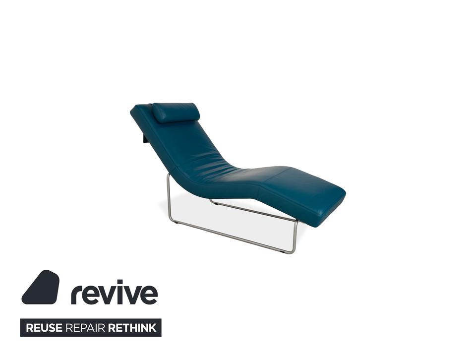 Rolf Benz 680 Leder Liege Petrol Blau manuelle Funktion – Bild 3
