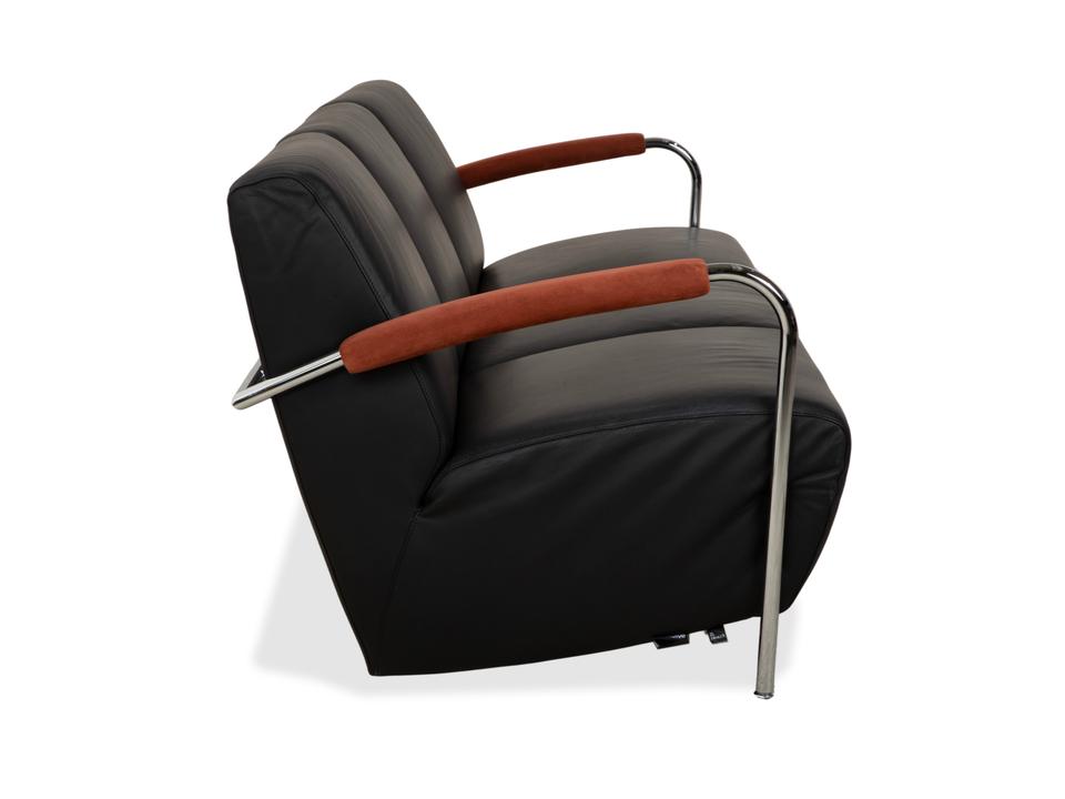 Leolux Scylla Leder Dreisitzer Schwarz Sofa Couch – Bild 10