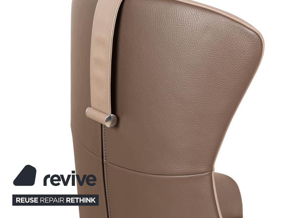 FSM Cleo (FM 0330) Leder Sessel Taupe Grau Braun Relaxsessel – Bild 7