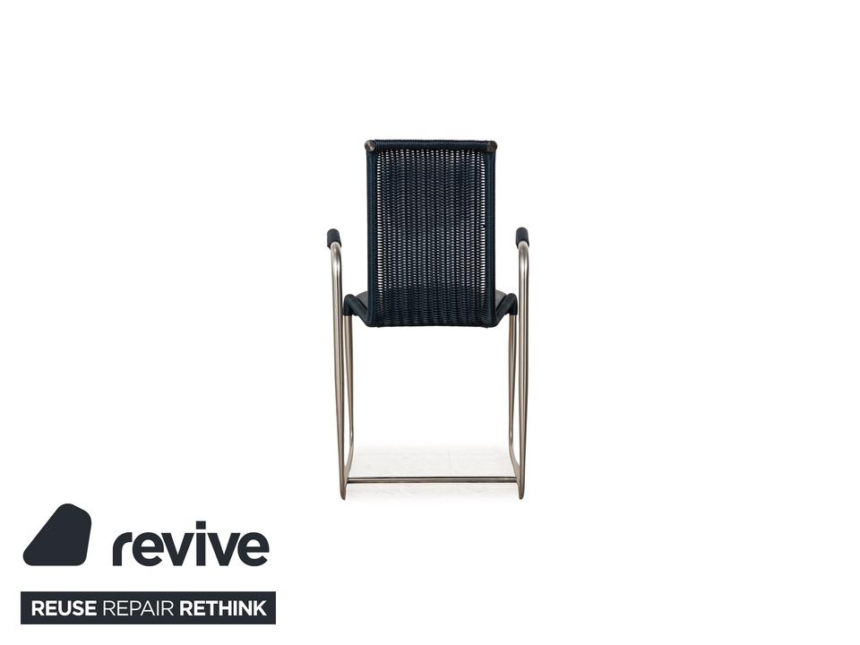 Tecta D20 Holz Stuhl Kragstuhl Esszimmer Blau – Bild 8