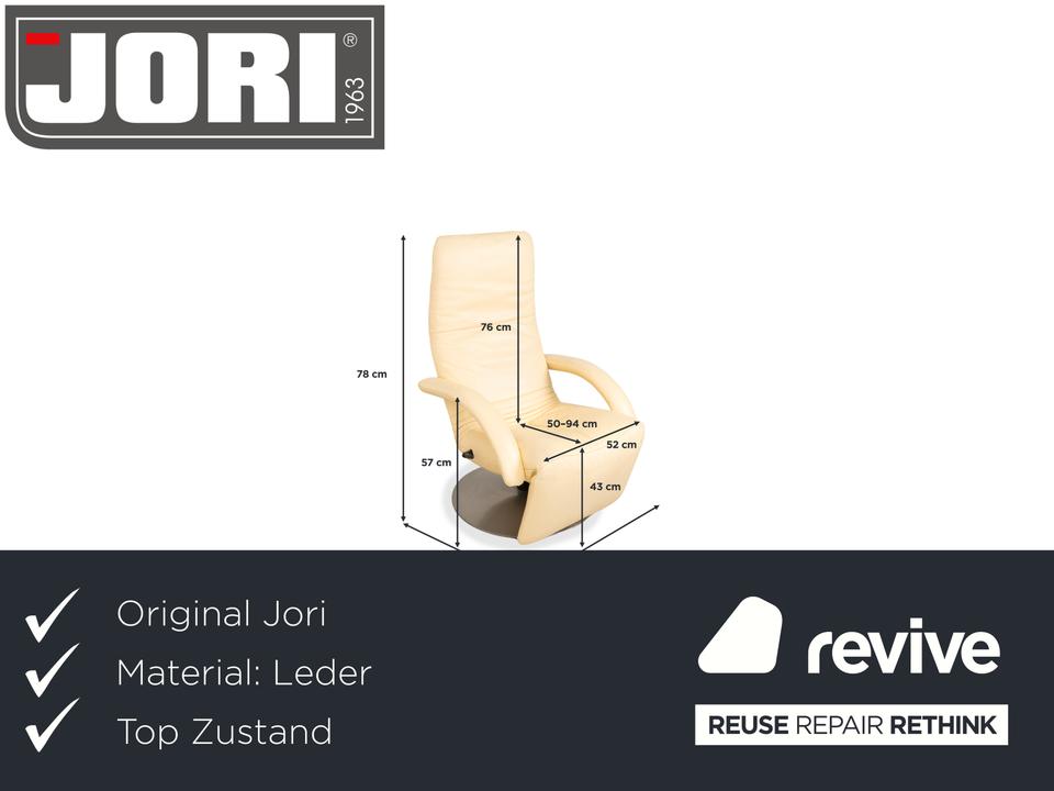 Jori Yoga Mono Move Leder Sessel Creme manuelle Funktion – Bild 2