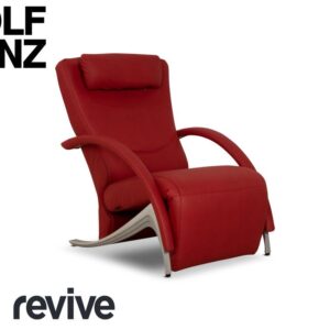 Rolf Benz 3100 Sessel Rot veganes Leder Relaxfunktion Neubezug ✨