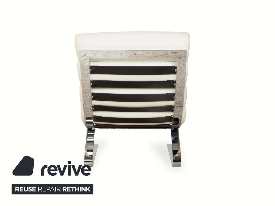 2x Cor Sinus Leder Sessel Freischwinger Creme Weiß inkl. Hocker – Bild 14