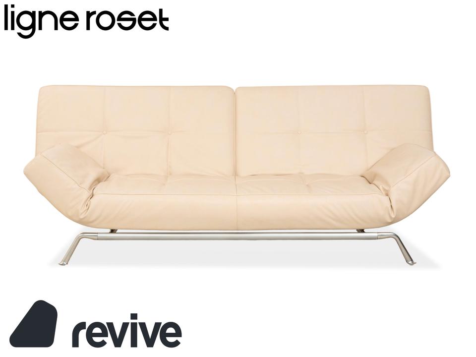 Ligne Roset Smala Dreisitzer Creme Beige veganes Leder manuelle