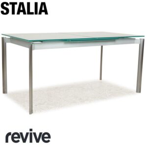 Kristalia Glas Esstisch Silber manuelle Funktion