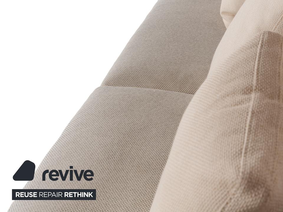 Walter Knoll Grand Suite Stoff Sofa Garnitur Creme Leder – Bild 6