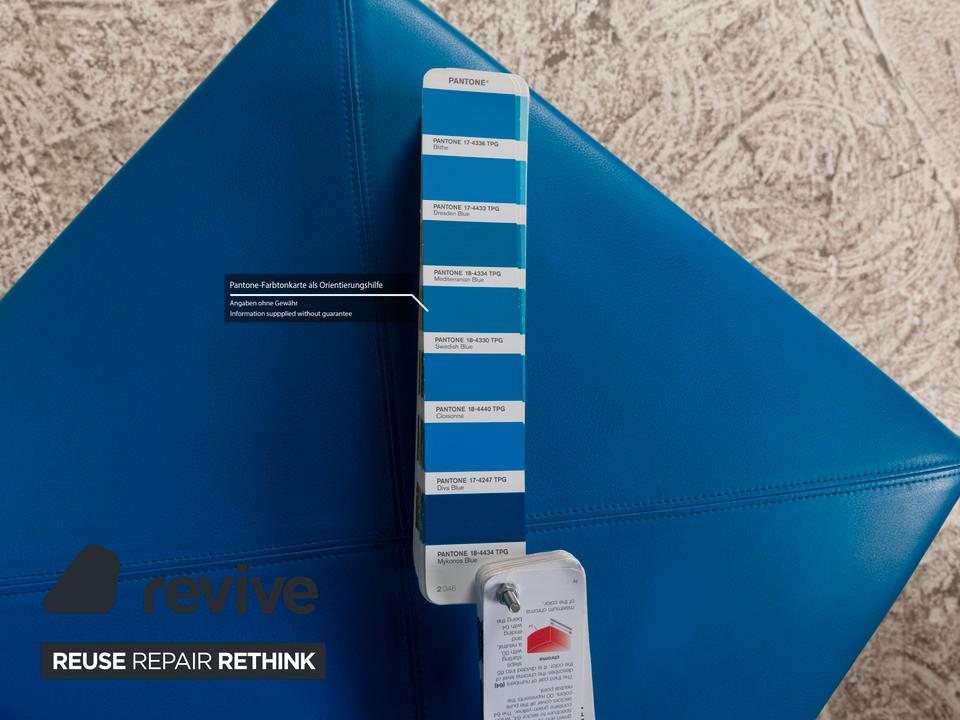 4er Garnitur B&B Italia Arcadia Leder Stuhl Blau Schwarz – Bild 6