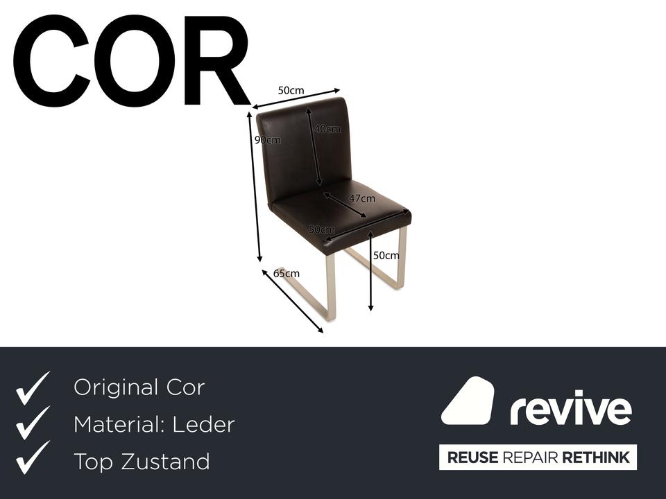 6er Garnitur Cor Quant Leder Stuhl Schwarz – Bild 2