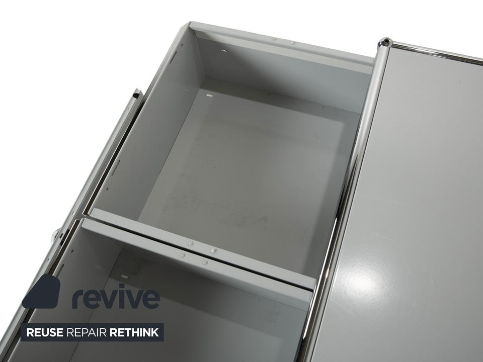 USM Haller Metall Sideboard Hellgrau Hellblau Reinweiß Schublade – Bild 9