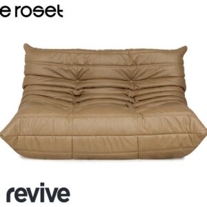 ligne roset Togo Veganes Leder Zweisitzer Olivgrün Khaki Sofa ✨