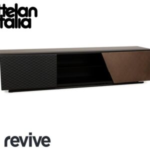 Cattelan Italia Holz Sideboard Schwarz Braun Leder Schrankfach
