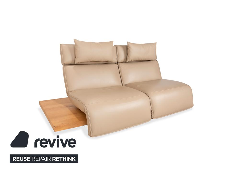 Koinor Free Motion Etino 2 Leder Holz Zweisitzer Beige – Bild 9