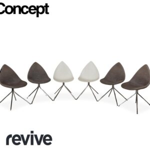 6er Garnitur BoConcept Ottawa Stoff Stuhl Grau Weiß