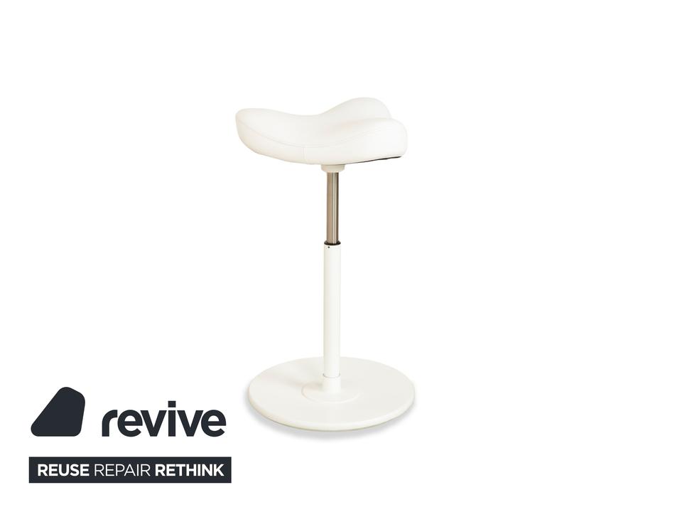 Varier Move Sitz-Steh Hocker Stuhl Leder LEA700 Weiß Basis Weiß – Bild 4