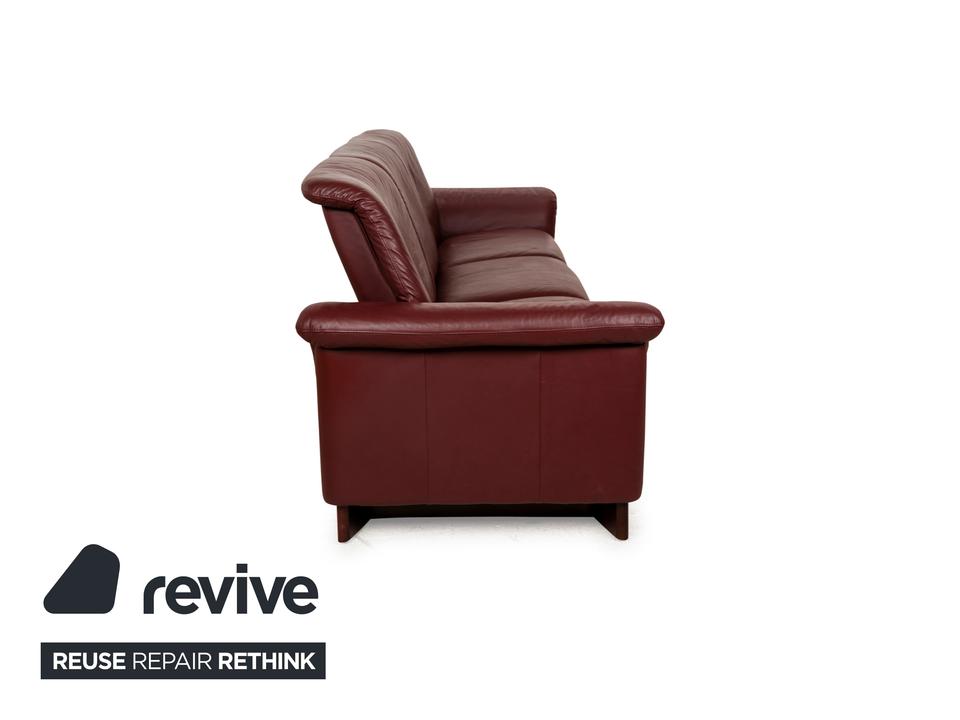 Stressless Paradise Leder Dreisitzer Rot Sofa Couch manuelle – Bild 14