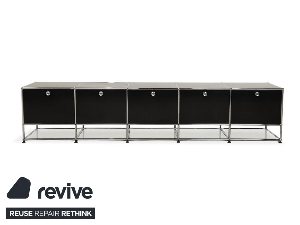 USM Haller Metall Chrom Glas Sideboard Schwarz Anthrazitgrau – Bild 12