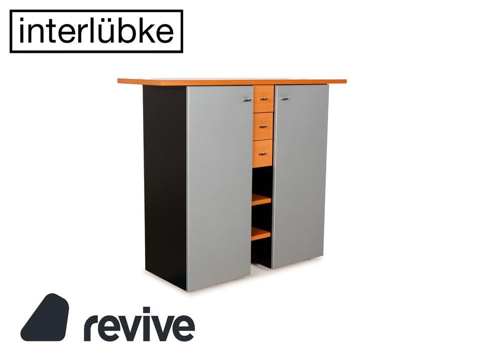 Interlübke Holz Sideboard Braun Grau Schwarz Schrank Schubladen