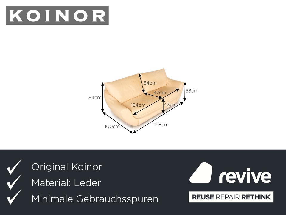 Koinor Leder Dreisitzer Creme Sofa Couch – Bild 2