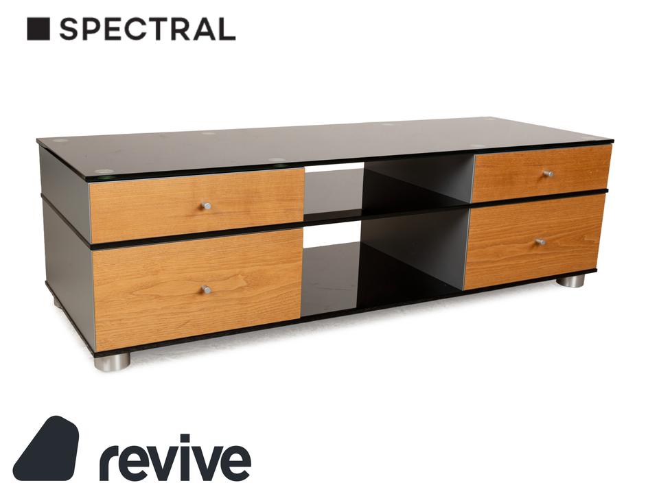 Spectral CL 1552 Glas Holz Metall Sideboard Schwarz Braun Grau