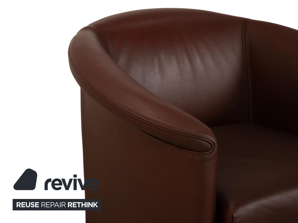 Wittmann Aura XL Leder 2x Sessel Braun Rot – Bild 7