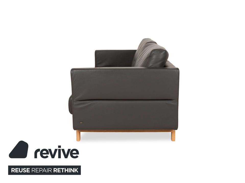 Rolf Benz Vida Leder Dreisitzer Grau manuelle Funktion Sofa Couch – Bild 11