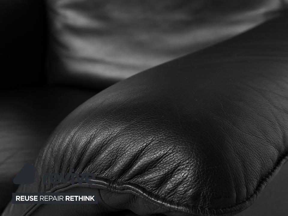 Laauser Atlanta Leder Sessel Schwarz – Bild 3