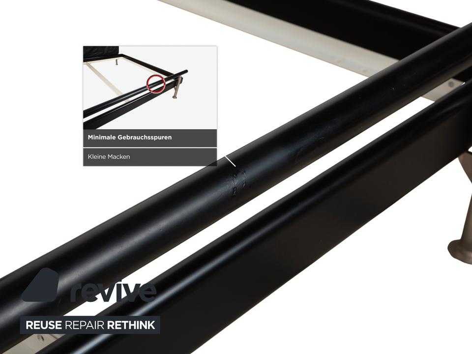 Möller Design Leder Holz Bett Schwarz Silber 200x200 – Bild 7