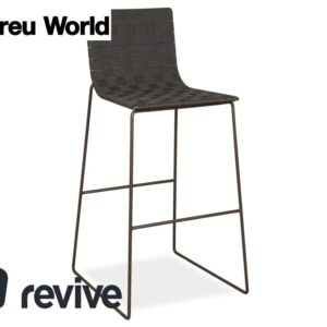 Andreu World Trenza Metall Hocker Dunkelgrau Anthrazit Braun